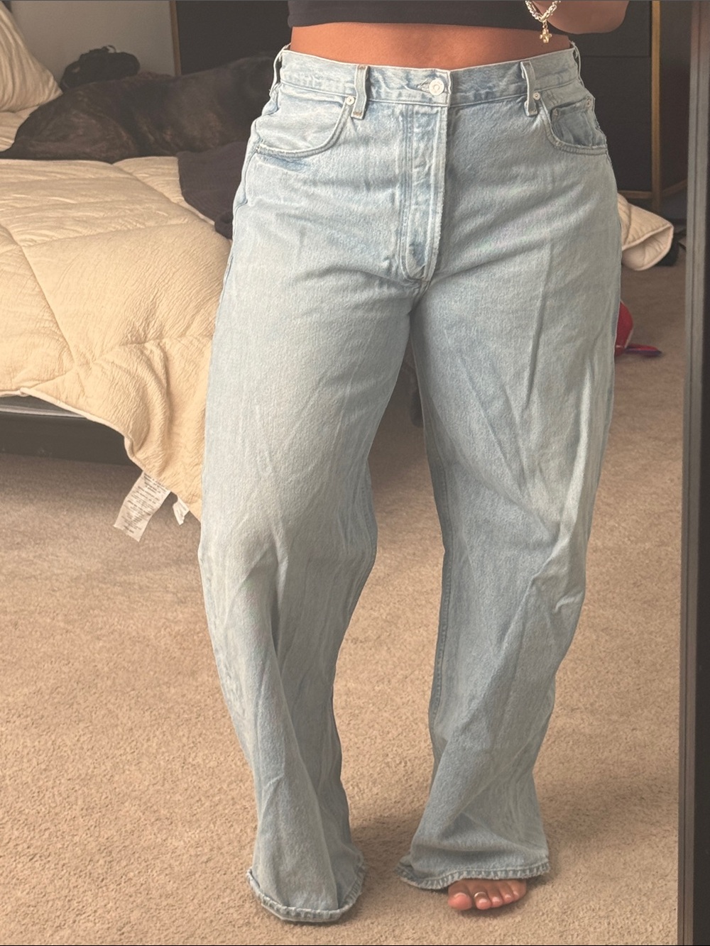 Citizens Of Humanity Light Blue Relaxed Wide-Leg Jeans Ayla Sz 34